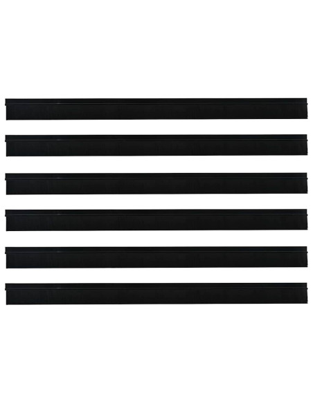Spazzole per porte autoadesive 6 pcs Nero 100 cm
