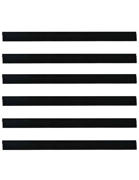 Spazzole per porte autoadesive 6 pcs Nero 100 cm
