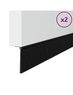 Spazzole per porte autoadesive 2 pcs Nero 100 cm 2