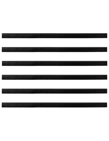 Spazzole per porte autoadesive 6 pcs Nero 100 cm