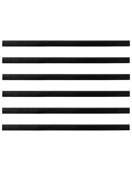 Spazzole per porte autoadesive 6 pcs Nero 100 cm