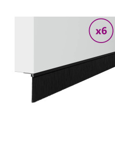 Spazzole per porte autoadesive 12 pcs Nero 100 cm 2