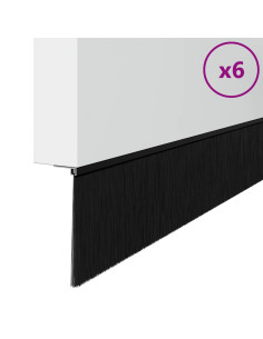 Spazzole per porte autoadesive 12 pcs Nero 100 cm 2