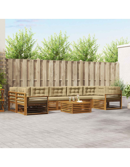 Set di divani con cuscino 8 pcs Naturale e Beige