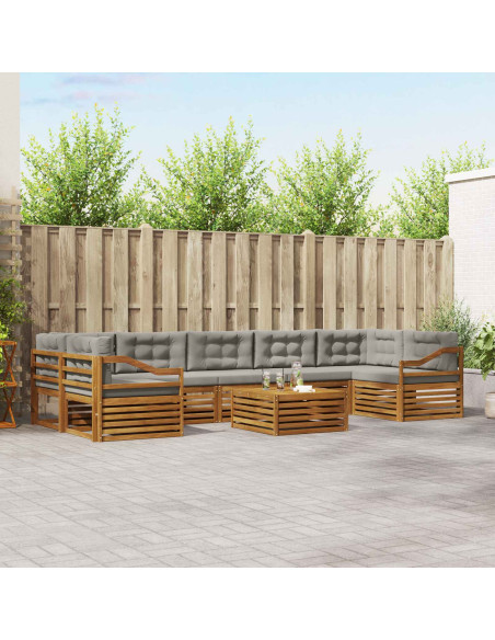 Set di divani con cuscino 24 pcs Grigio Naturale e Chiaro