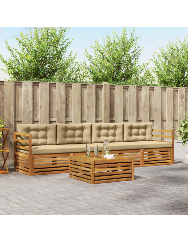 Set di divani con cuscino 5 pcs Naturale e Beige