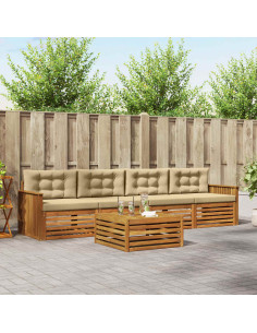 Set di divani con cuscino 5 pcs Naturale e Beige