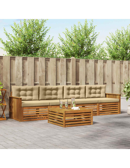 Set di divani con cuscino 5 pcs Naturale e Beige