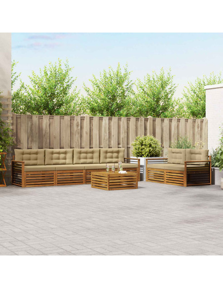 Set di divani con cuscino 7 pcs Naturale e Beige