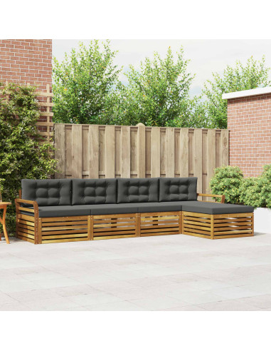 Set di divani con cuscino 5 pcs Naturale e Antracite