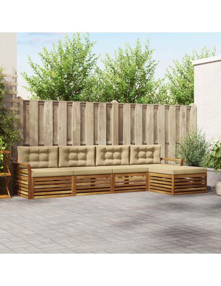 Set di divani con cuscino 5 pcs Naturale e Beige