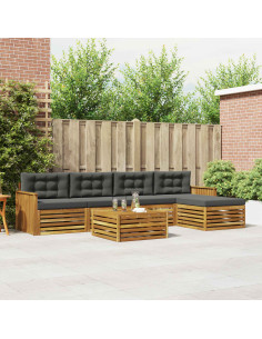 Set di divani con cuscino 6 pcs Naturale e Antracite