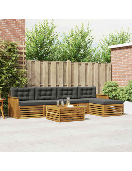 Set di divani con cuscino 6 pcs Naturale e Antracite