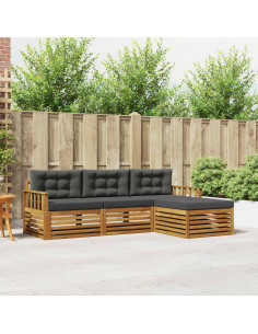 Set di divani con cuscino 4 pcs Naturale e Antracite