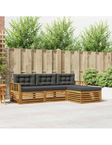 Set di divani con cuscino 4 pcs Naturale e Antracite