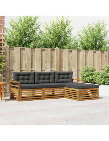 Set di divani con cuscino 4 pcs Naturale e Antracite