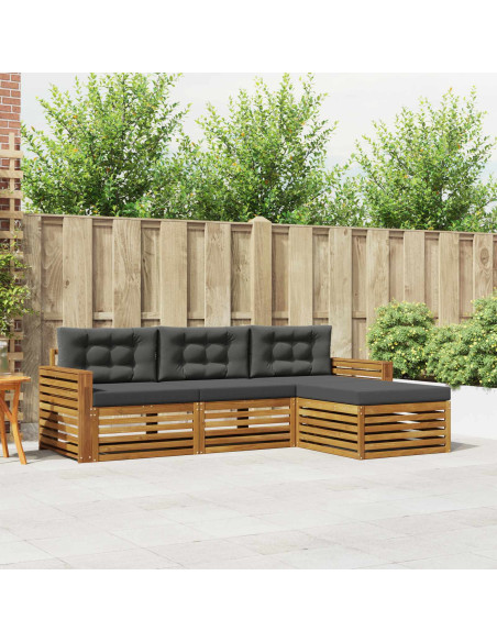 Set di divani con cuscino 4 pcs Naturale e Antracite