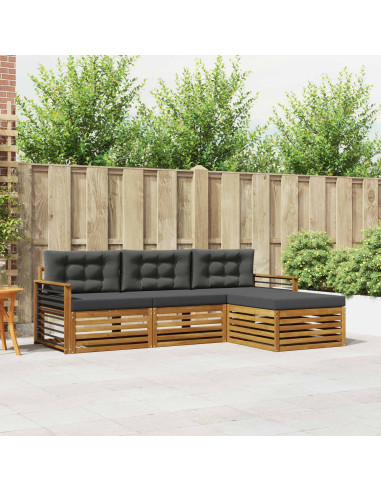 Set di divani con cuscino 4 pcs Naturale e Antracite