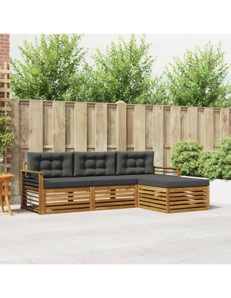 Set di divani con cuscino 4 pcs Naturale e Antracite