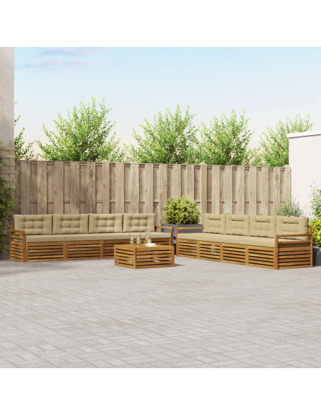 Set di divani con cuscino 9 pcs Naturale e Beige