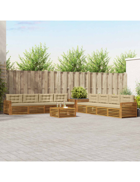 Set di divani con cuscino 9 pcs Naturale e Beige