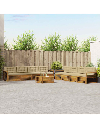 Set di divani con cuscino 9 pcs Naturale e Beige