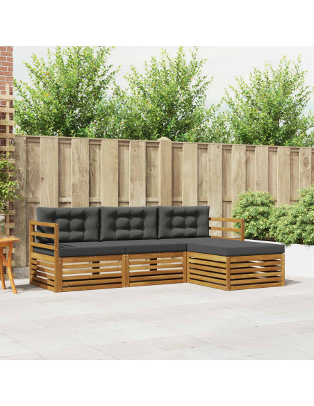 Set di divani con cuscino 4 pcs Naturale e Antracite