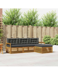 Set di divani con cuscino 4 pcs Naturale e Antracite