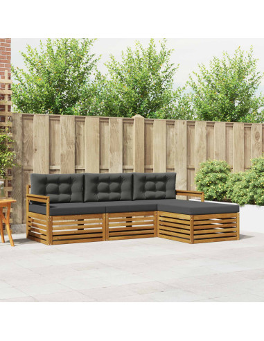 Set di divani con cuscino 4 pcs Naturale e Antracite