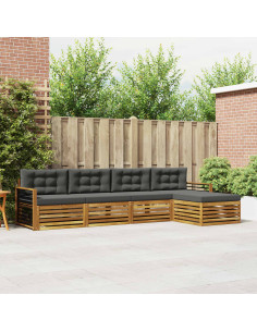 Set di divani con cuscino 5 pcs Naturale e Antracite