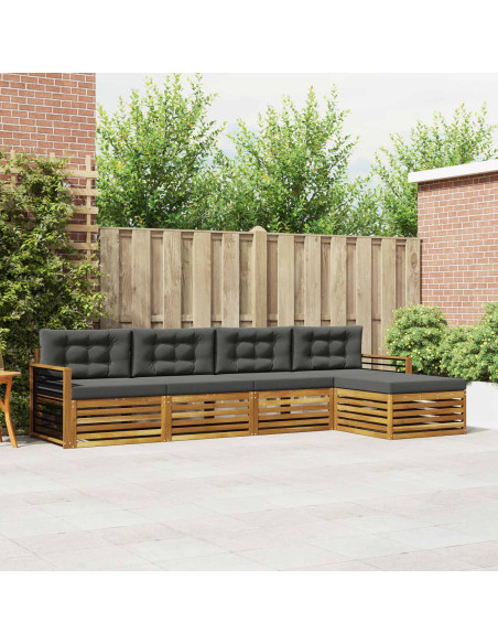 Set di divani con cuscino 5 pcs Naturale e Antracite