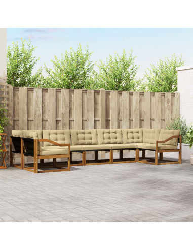 Set di divani con cuscino 7 pcs Naturale e Beige
