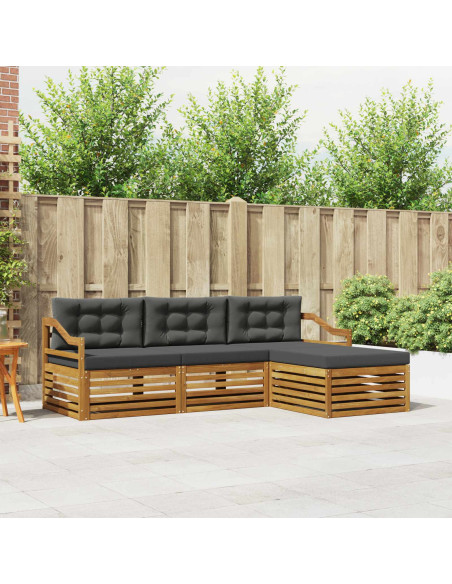 Set di divani con cuscino 4 pcs Naturale e Antracite