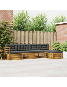 Set di divani con cuscino 5 pcs Naturale e Antracite