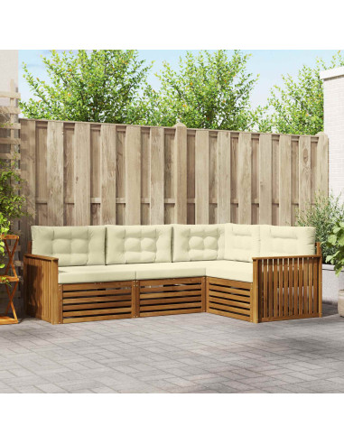 Set di divani con cuscino 4 pcs Naturale e Crema