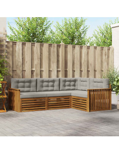 Set di divani con cuscino 13 pcs Grigio Naturale e Chiaro