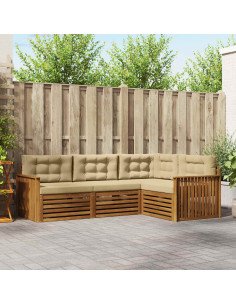 Set di divani con cuscino 4 pcs Naturale e Beige