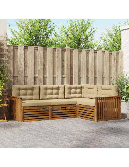 Set di divani con cuscino 4 pcs Naturale e Beige
