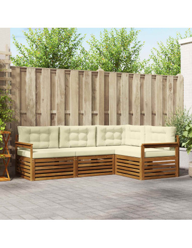 Set di divani con cuscino 4 pcs Naturale e Crema