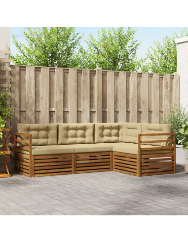 Set di divani con cuscino 4 pcs Naturale e Beige