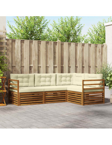 Set di divani con cuscino 4 pcs Naturale e Crema