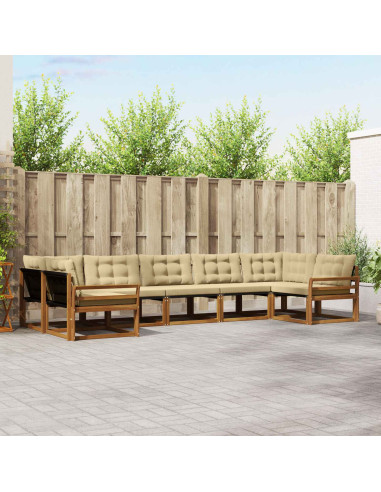 Set di divani con cuscino 7 pcs Naturale e Beige