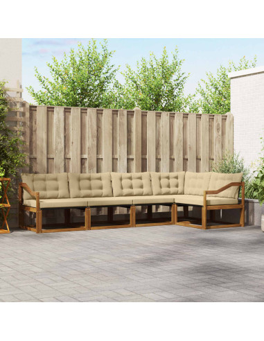Set di divani con cuscino 5 pcs Naturale e Beige