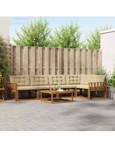 Set di divani con cuscino 6 pcs Naturale e Beige