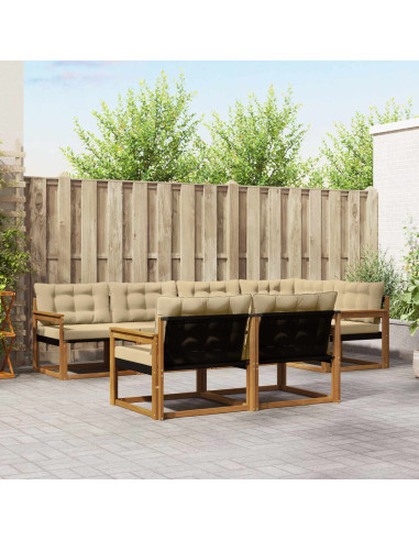 Set di divani con cuscino 7 pcs Naturale e Beige
