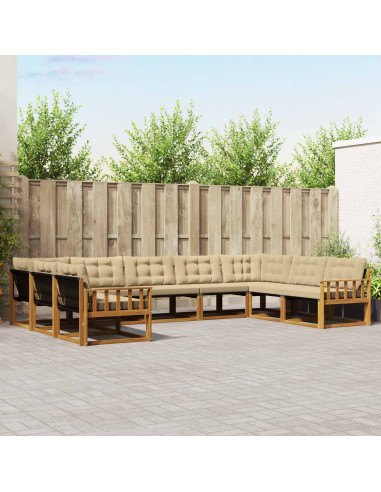Set di divani con cuscino 9 pcs Naturale e Beige