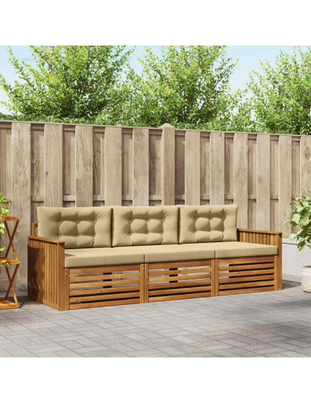 Set di divani con cuscino 3 pcs Naturale e Beige