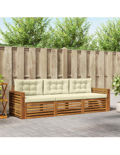 Set di divani con cuscino 3 pcs Naturale e Crema