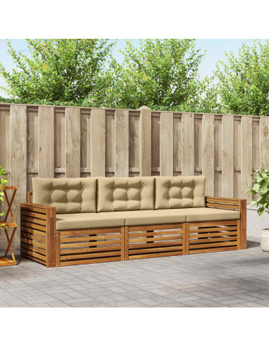 Set di divani con cuscino 3 pcs Naturale e Beige