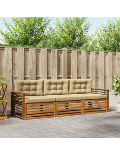 Set di divani con cuscino 3 pcs Naturale e Beige